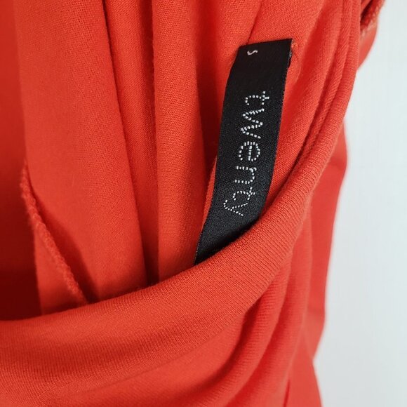 Twenty Montreal Mini Dress Orange Knit Ruffle Sleeve Scoop Back Size Small - Picture 8 of 8